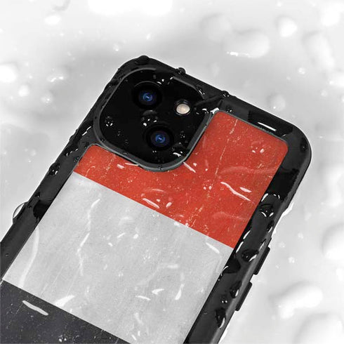 Yemen Flag Distressed iPhone 15 Waterproof Case